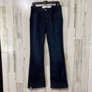 Earnest Am I AMI Dark Blue Flare Cuffed Dapper Style Jeans